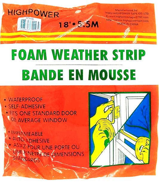 FOAM WEATHER STRIP (1.8CM*5.5M)