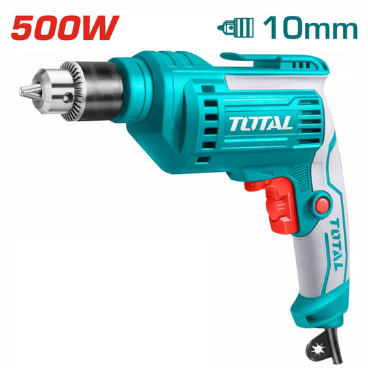 Electric drill, 500 watts, 10 mm, automatic bearing TOTAL